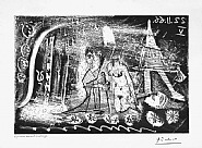 Pablo Picasso - Au Theatre: Femme Decapitee par un Bourreau, et Viellard, from the 60 Series, 22 November 1966, V, Mougins (Prints and Multiples)