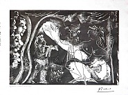 Pablo Picasso - Au Theatre: Couple Avec un Flutiste et un Petit Chien, from the 60 Series, 3 December 1966, III, Mougins (Prints and Multiples)