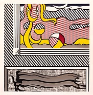 Roy Lichtenstein - Two Paintings: Beach Ball, from the Paintings Series (Prints and Multiples) h: 40 x w: 39 in / h: 101.6 x w: 99.1 cm