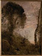 Jean-Baptiste-Camille Corot - La Petite Chevrière (ou Le Repos de la Chevrière) (Paintings) h: 12.8 x w: 9.8 in / h: 32.5 x w: 24.9 cm
