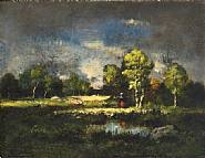 Narcisse Virgile Diaz de la Peña - Figure in a sunlit clearing (Paintings)