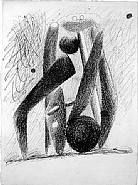 Arshile Gorky - Untitled (Works on Paper (Drawings, Watercolors etc.)) h: 15.1 x w: 11 in / h: 38.4 x w: 27.9 cm