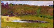 Wolf Kahn - Ben's Pond in the Evening (Paintings) h: 20 x w: 40 in / h: 50.8 x w: 101.6 cm