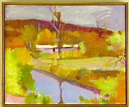 Wolf Kahn - Across the River II (Paintings) h: 16 x w: 22 in / h: 40.6 x w: 55.9 cm