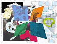 Jessica Stockholder - Swiss Cheese Field 6 (Prints and Multiples) h: 34 x w: 45.5 x d: 2 in / h: 86.4 x w: 115.6 x d: 5.1 cm