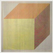 Sol LeWitt - Isometric Cube with Lines in Four Directions and Four Colors (Prints and Multiples) h: 42 x w: 42 in / h: 106.7 x w: 106.7 cm