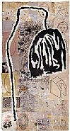 Donald Baechler - Black Flower Collage #2 (Mixed Media) h: 77 x w: 40 in / h: 195.6 x w: 101.6 cm