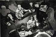 Andy Warhol and members of the Factory (Gregory Markopoulos, Taylor Mead, Gerard Malanga & Jack Smith), 1963
