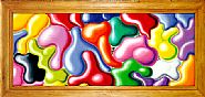Kenny Scharf - Curvabolatrap (Paintings) h: 46 x w: 96 in / h: 116.8 x w: 243.8 cm