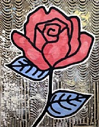 Donald Baechler - Red Rose (Mixed Media) h: 52 x w: 40 in / h: 132.1 x w: 101.6 cm