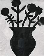 Donald Baechler - Black Flowers (Mixed Media) h: 27 x w: 21 in / h: 68.6 x w: 53.3 cm