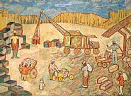 Beauford Delaney - Exchange Place (Paintings) h: 33.2 x w: 45.5 in / h: 84.3 x w: 115.6 cm