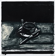 Richard Diebenkorn - Cup, Saucer, Fork, and Knife (Prints and Multiples) h: 11.5 x w: 11.5 in / h: 29.2 x w: 29.2 cm
