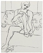 Richard Diebenkorn - Seated Woman on Sofa (Prints and Multiples) h: 23.9 x w: 19 in / h: 60.7 x w: 48.3 cm