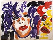 Luciano Castelli - The Two Bitches (Works on Paper (Drawings, Watercolors etc.)) h: 47.2 x w: 67.7 in / h: 119.9 x w: 172 cm