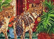 Golden Jackals With Lion Gate