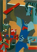 Jacob Lawrence - Builders Three (Prints and Multiples) h: 30 x w: 21.8 in / h: 76.2 x w: 55.4 cm
