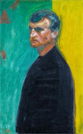 Self-portrait (Against two-coloured background)