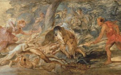 Meleager and Atalanta hunting the boar