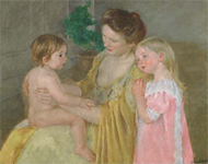 Mother and two children