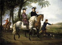 Landscape with a hunt and a portrait of a youth with his tutor