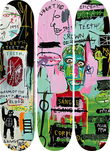 In Italian Skateboard Triptych (set Of 3) By Jean-Michel Basquiat On ...