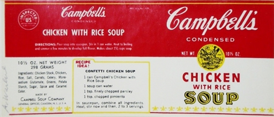 Campbell's Chicken with Rice Soup by Andy Warhol on artnet Auctions