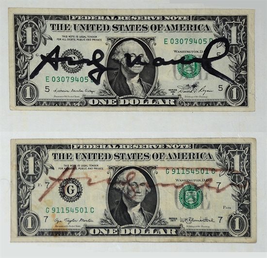 Two Signed Dollar Bills by Andy Warhol on artnet Auctions