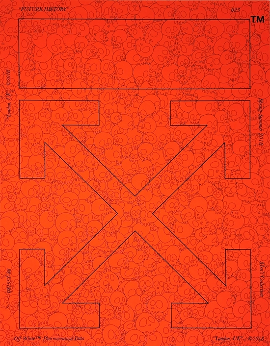 Takashi Murakami and Virgil Abloh, Virgil Abloh, Takashi Murakami, Kaikai  Kiki, Memento Mori ( Fluorescent Orange) (2018), Available for Sale