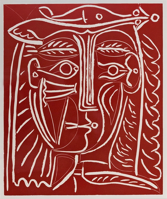 Tête de Femme au Chapeau (Paysage avec Baigneurs) by Pablo