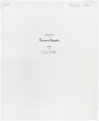 Pepper No. 30 by Edward Weston on artnet Auctions