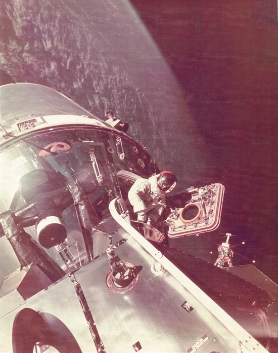 Apollo 9 Command Module Pilot David Scott Stands In The Open Hatchway 