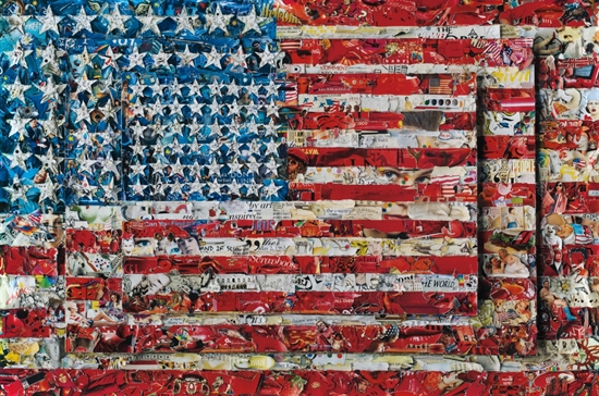 Three Flags, after Jasper Johns (from Pictures of Magazines 2) by Vik Muniz