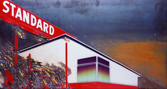 Burning Standard, after Ed Ruscha (Pictures of Cars) by Vik Muniz