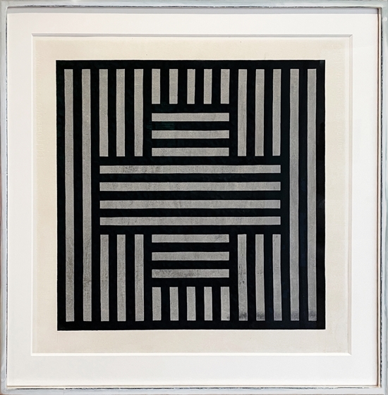 A Cross Within a Square, With Alternating Black and Gray Parallel Bands ...