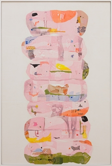 Untitled (Consumption Stacks, Pink) by Hugo McCloud