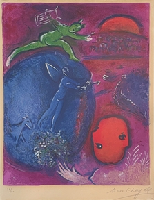 Songe de Lamon et de Dryas (Dream of Lamon and Dryas, from Daphnis et Chloé) by Marc Chagall