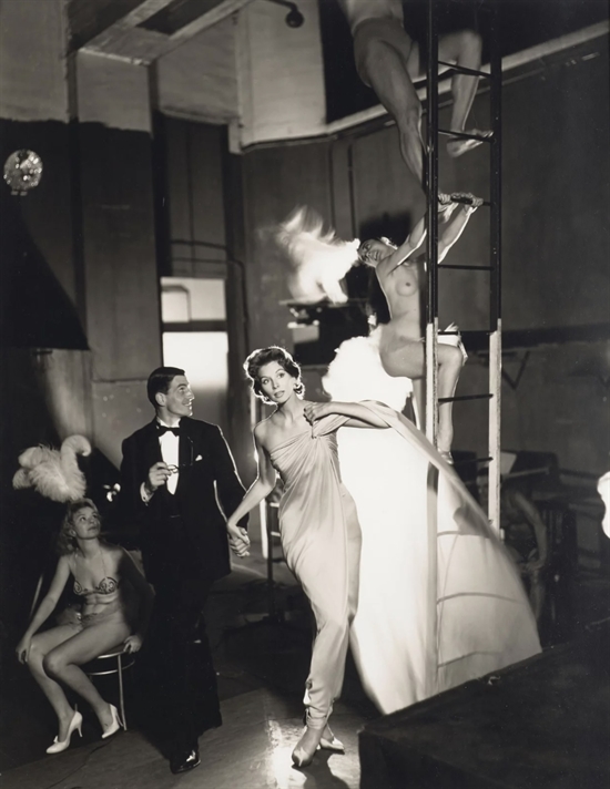 Suzy Parker and Robin Tattersall at Folies-Bergere, Paris by Richard Avedon