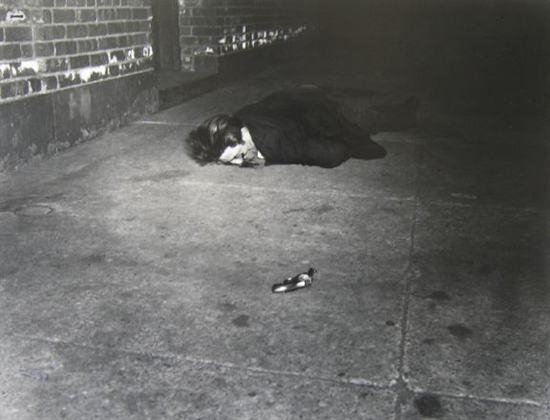 Corpse with Revolver by Weegee on artnet Auctions