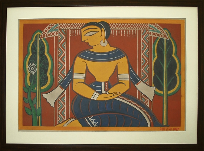 Sitting Gopini by Jamini Roy on Auctions