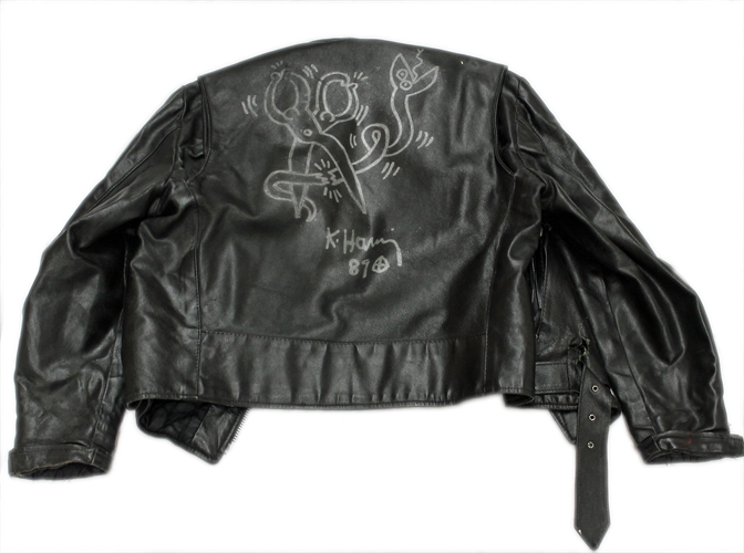 Leather Jacket (with Unique painting) by Keith Haring on artnet Auctions