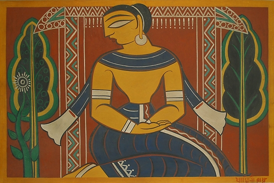 Sitting Gopini by Jamini Roy on Auctions