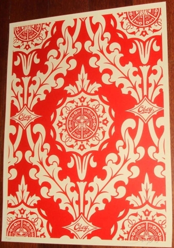 Parlor Pattern Inverse Cream Set (Red and Black) by Shepard Fairey on ...