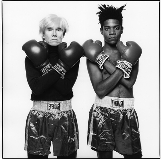 Andy Warhol and Jean-Michel Basquiat with Boxing Gloves by Michael