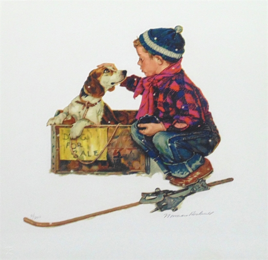 Winter (from the Puppy Love Portfolio) by Norman Rockwell on artnet ...