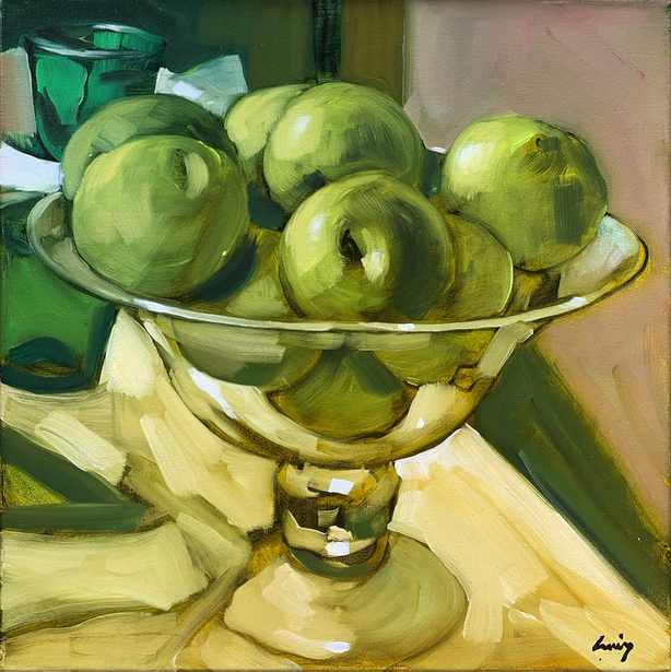 Glass Bowl of Apples