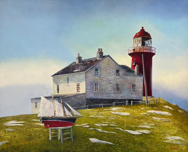 Ferryland Light with Boat Still Life