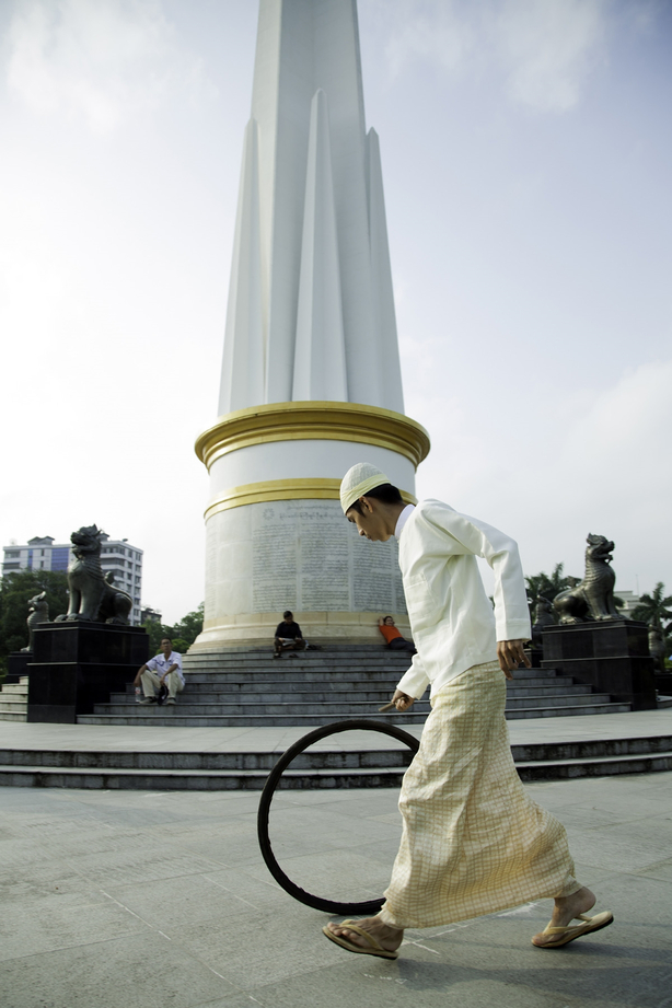 Bicycle Tire Rolling Event from Yangon: Independent Park