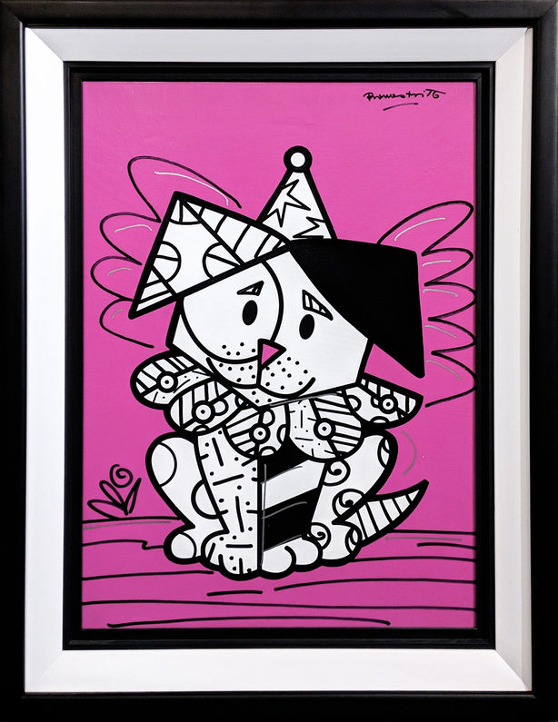 Romero Britto Silver Base Sculpture: Garden Butterfly - Artreco