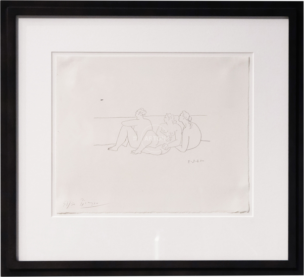 'Sur la plage II (trois nus)' Gestural Lithograph Print, 1921